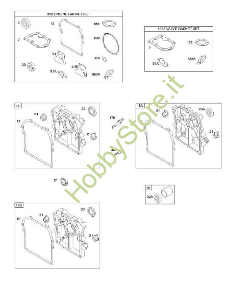 F - Coppa/coperchio carter motore, set guarnizioni motore, set guarnizioni valvola B&S - 09 €¦ 093312-0182-B1 brand Stihl